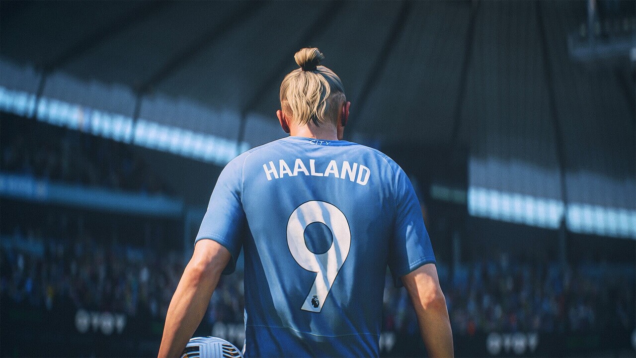piłkarz Haaland na screenie z gry ea sports fc 24 pc w muve.pl