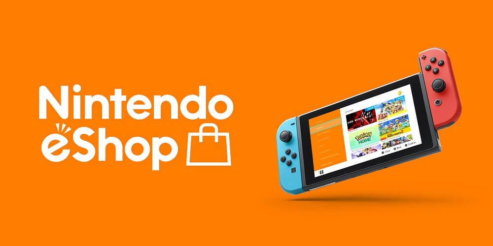 Nintendo Switch i symbol sklepu cyfrowej Nintendo eShop