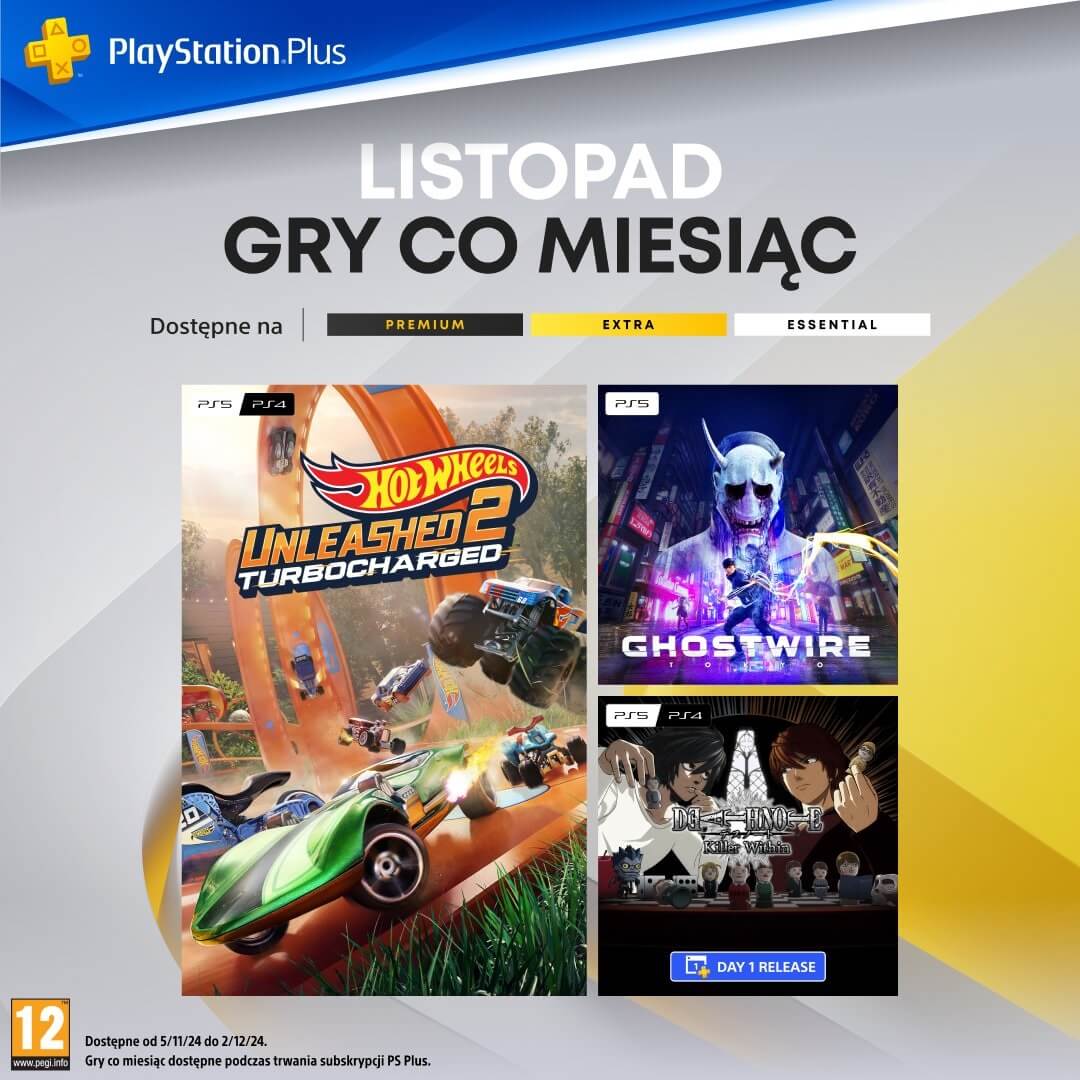 hot wheels 2 i ghostwire tokyo w playstation plus essential na listopad 2024 w muve.pl