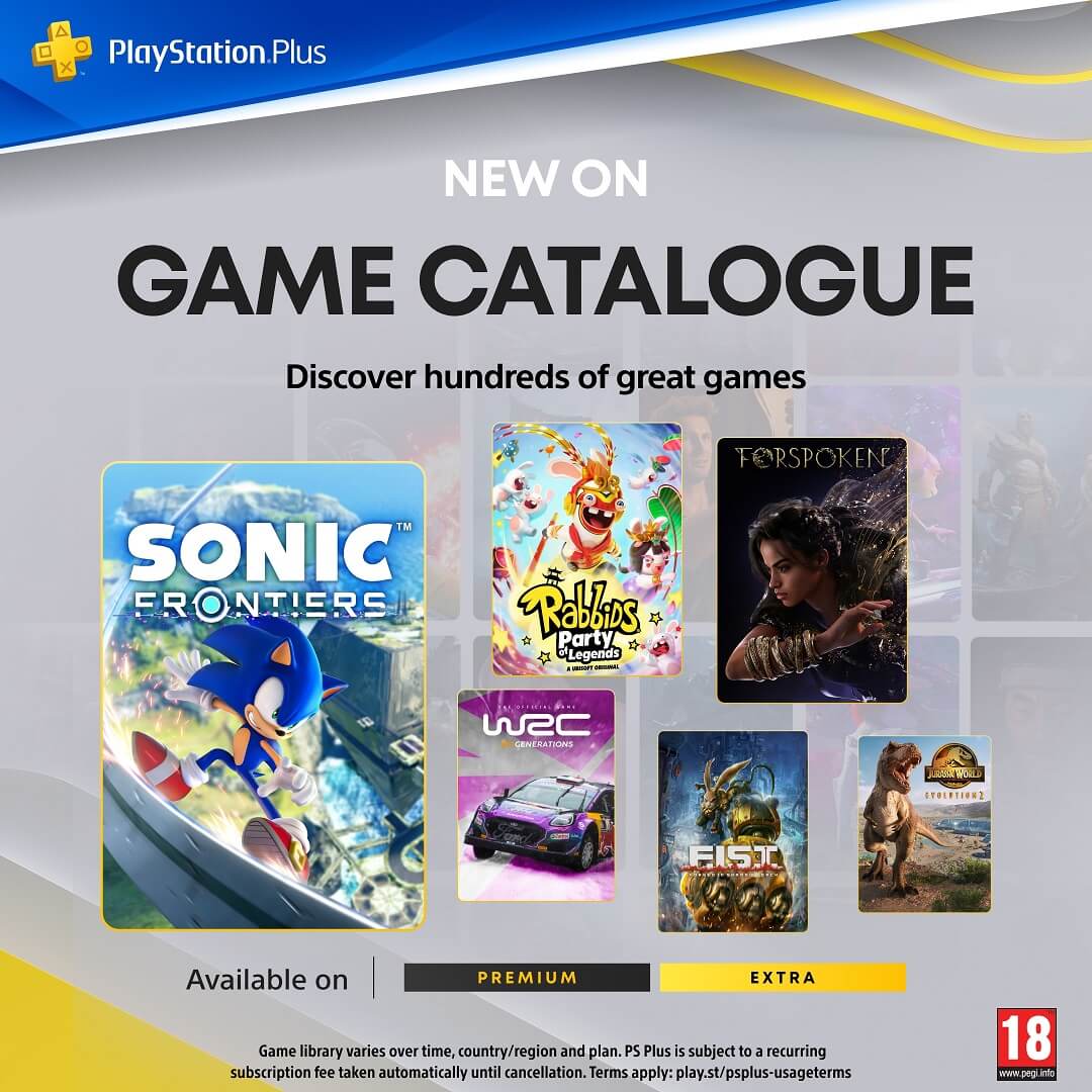 sonic frontiers, jurrassic world evolution 2 i inne gry w playstation plus extra i ps plus premium na grudzień 2024 w muve.pl