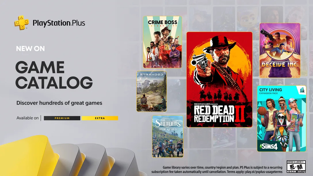 red dead redemption 2, settlers i inne gry w playstation plus extra i ps plus premium na maj 2024