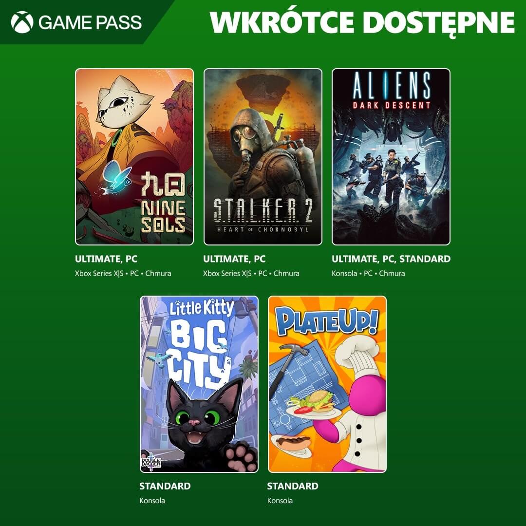 stalker 2, aliens dark descent i inne gry w xbox game pass na listopad 2024