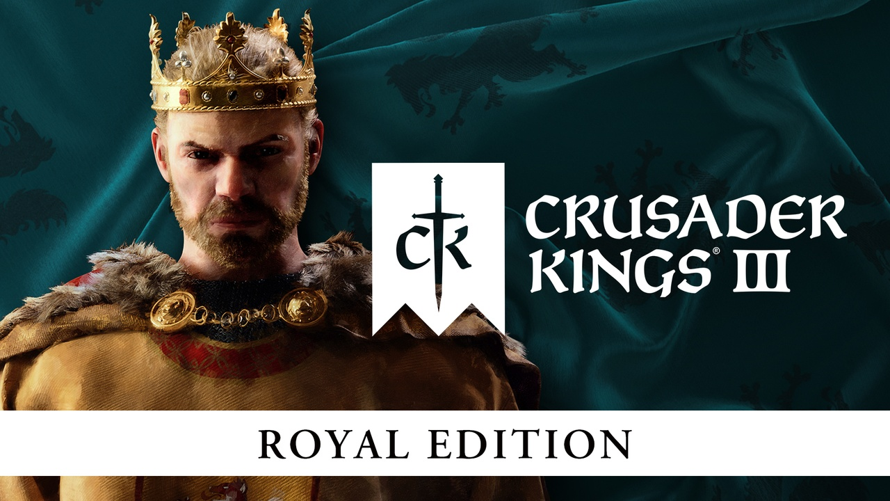 postać króla na okładce tytułowej gry CRUSADER KINGS 3 w royal edition