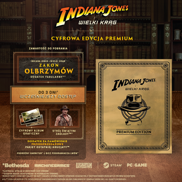 zawartość edycji premium gry Indiana Jones Wielki Krąg