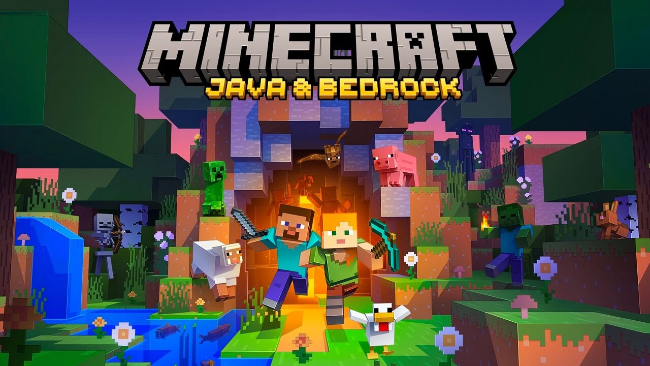 Okładka gry PC Windows Minecraft Java an Bedrock Edition