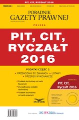 Podatki 2016/04 PIT, CIT, Ryczałt