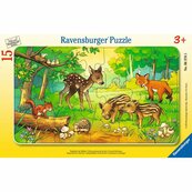 Puzzle ramkowe 15 Zwierzęta z lasu