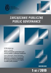 Zarządzanie publiczne Public Governance 1(47) / 2019