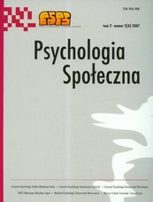 Psychologia społeczna Tom 2 numer 2 (4) / 2007