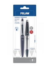 Długopis + ołówek mechaniczny Capsule Silver MILAN