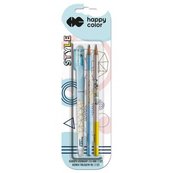 Długopis usuwalny + 2 ołówki Style bls HAPPY COLOR