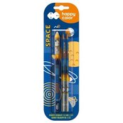 Długopis usuwalny + 2 ołówki Space bls HAPPY COLOR