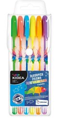 Długopisy żelowe Fluo 6 kolorów KIDEA