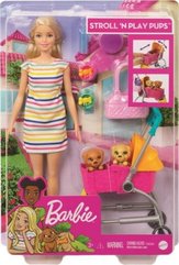 Barbie Lalka + spacerówka z pieskami