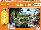 Puzzle 40 Schleich Zwierzęta lasu + 2 figurki G3