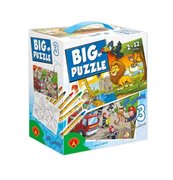 Big Puzzle 3 zwierzęta afrykańskie/straż pożarna