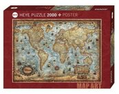 Puzzle 2000 Świat (Puzzle+plakat)