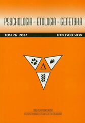 Psychologia Etologia Genetyka Tom 26/2012