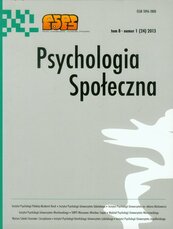 Psychologia Społeczna 1(24) 2013