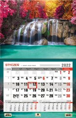 Kalendarz 2022 jednodzielny XL Wodospad