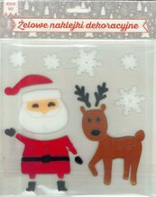 Żelowe naklejki dekoracyjne - BN Mikołaj i łoś
