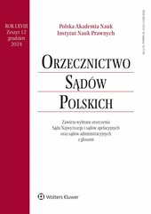 Orzecznictwo Sądów Polskich. Nr 12/2024