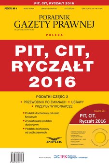 Podatki 2016/04 PIT, CIT, Ryczałt