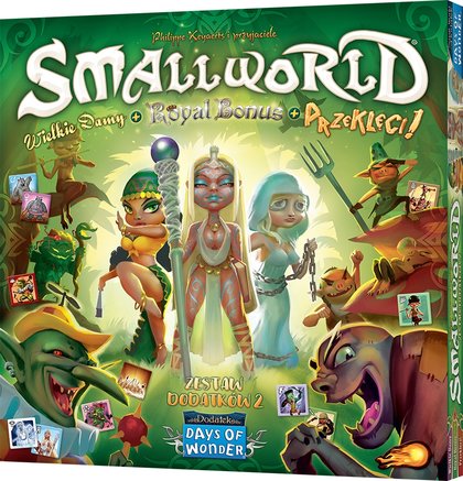 Small World: Zestaw dodatków 2 - Wielkie damy + Royal Bonus + Przeklęci! (Gra Karciana)