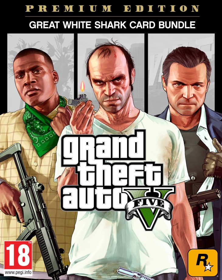 Pakiet Grand Theft Auto V: Edycja Premium + karta gotówkowa Great White Shark (PC) PL DIGITAL