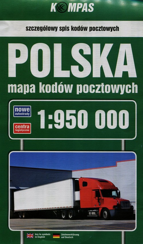Polska mapa kodów pocztowych 1:950 000