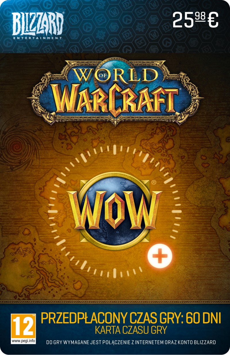 Karta przedpłacona na 60 dni gry w World of Warcraft