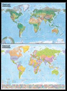 Świat.Mapa polity. i krajobra. 1:21 500 000 listwa
